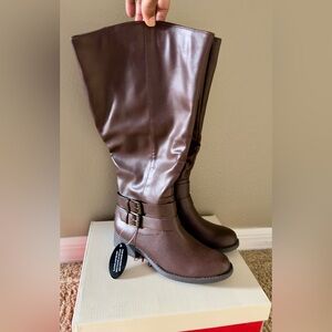 Style & Co Brown Leather Knee-High Boots